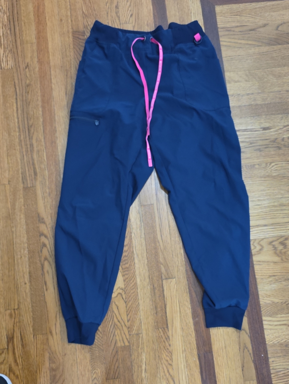 Med Couture Navy Jogger Pants with Pink Drawstring